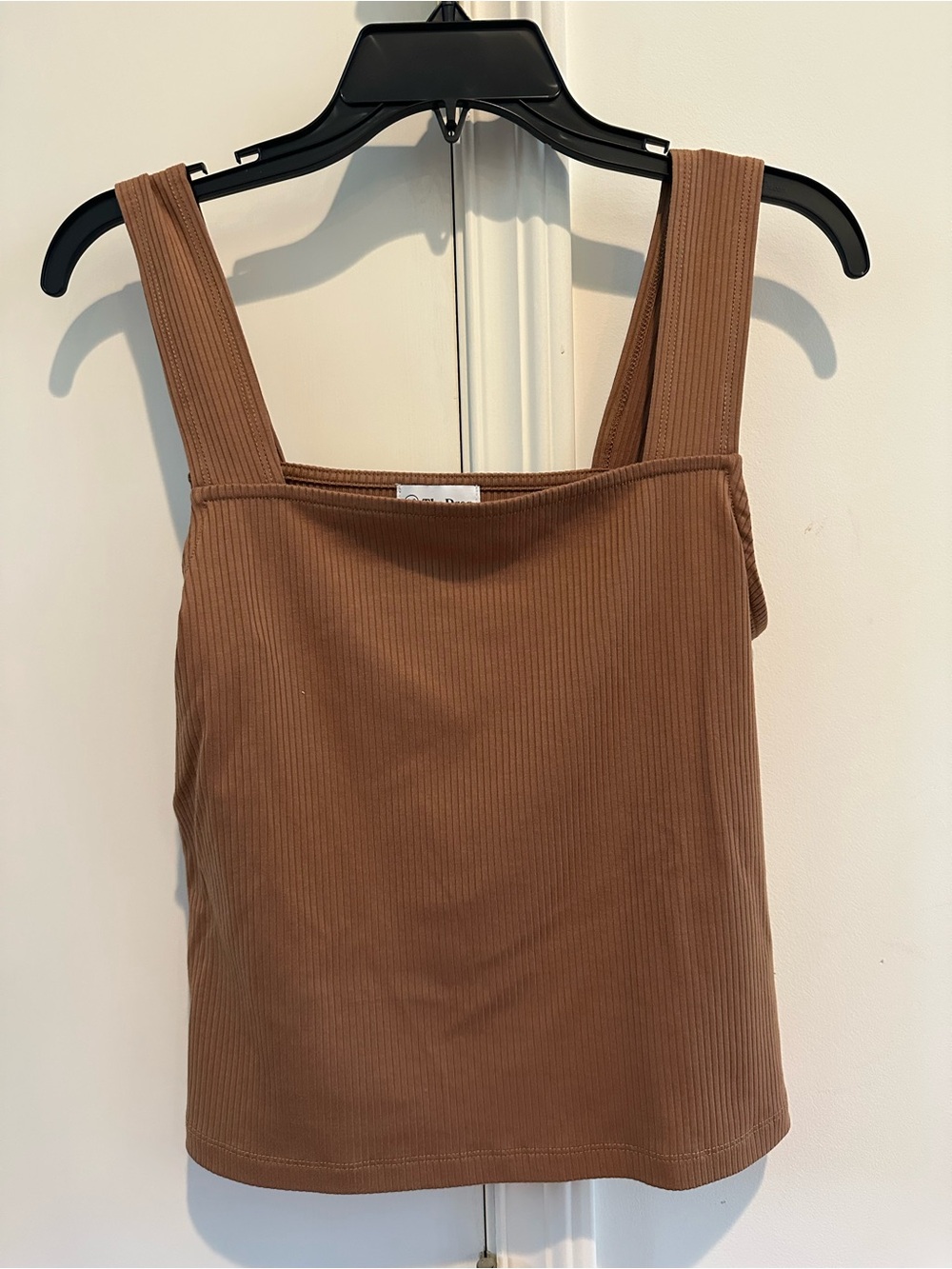Amazon Women’s Ribbed Square Neck Tank Top - Brown